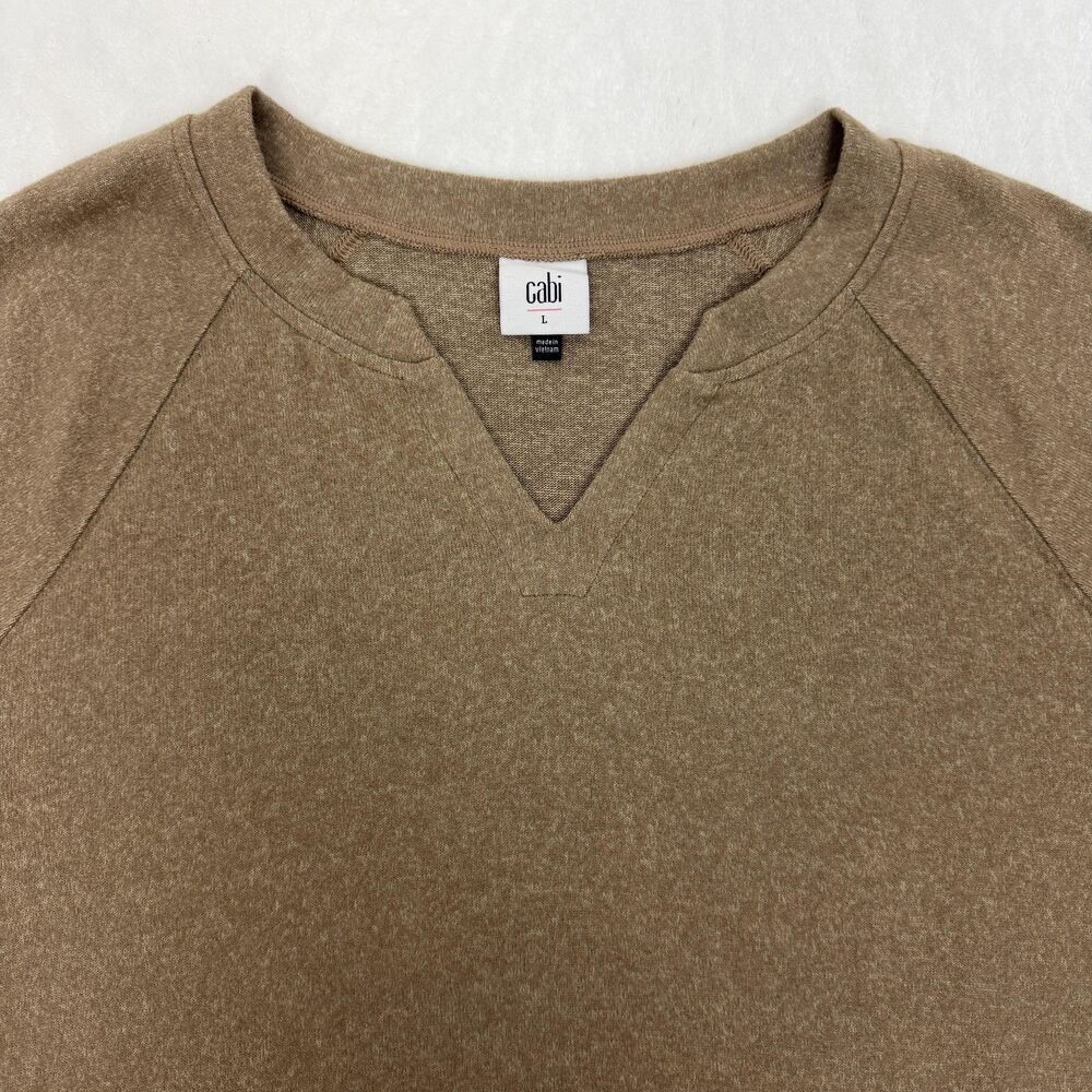 Cabi Shirt Womens Large Brown Raglan Crewneck Long Sleeve Stretch Pullover